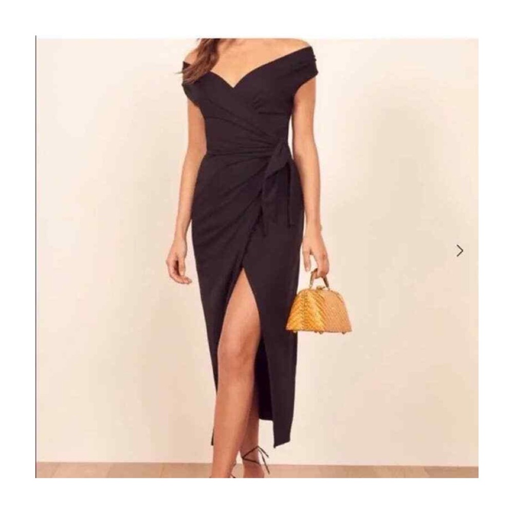 Reformation Black Sage Dress